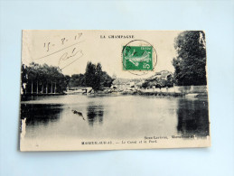 Carte Postale Ancienne : MAREUIL SUR AY : Le Canal Et Le Pont En 1918 - Mareuil-sur-Ay