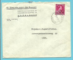 724N (-10% Locale Opdruk) Op Brief Met Stempel HARELBEKE - 1946 -10 %