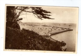 Cp , ANGLETERRE , Vierge , Ed : Salmon Series , Pier & Harbour From Rock Walk , TORQUAY , Gravure Style - Torquay