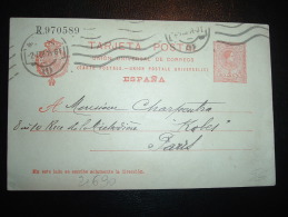 CP ENTIER 10C POUR FRANCE OBL.MEC. 2 FEB 14 MADRID + MORIN FILLIERE - 1850-1931