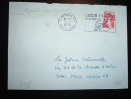 LETTRE TP SABINE DE GANDON 1,20F OBL.MEC. VARIETE 6-11-1978 NANTERRE RP (92) - 1977-1981 Sabine Of Gandon