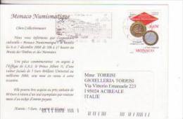 1-Monaco Principato-Esposizioni-Fiere-2008-Esposizione Monete Rare-Expposition Monnaies De Prestige.Cartolina Ufficiale - Cartoline Maximum