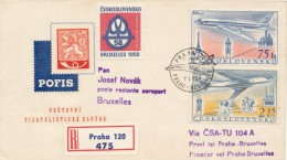 I2660 - Czechoslovakia (1958) Praha 120 /Brussel: Flight Praha - Brussels TU-104 (Czechoslovakia At The World Expo 1958) - 1958 – Brussel (België)