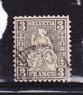 SUISSE N°34 3C NOIR DEESSE ASSISE   OBL - Used Stamps