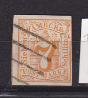 ALLEMAGNE HAMBOURG N° 6 7S ORANGE ARMOIRIES OBL - Hamburg (Amburgo)