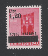 ITALIA - LUOGOTENENZA -1945 - Varietà Del Valore Da L. 1,20 Nuovo S.t.l. Con Soprastampa Difettosa - In Ottime Cond. - Ongebruikt