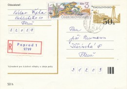 I2478 - Czechoslovakia (1989) 058 01 Poprad 1 (stamp 3,00 CSK - WWF)) - Storia Postale