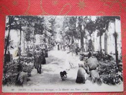 TOURS / LE BOULEVARD BERANGER / LE MARCHE AUX FLEURS / BELLE CARTE ANIMEE / 1919 - Marchés