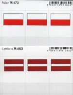 2x3 In Farbe Flaggen-Sticker Polen+Lettland 7€ Kennzeichnung Alben Karten Sammlungen LINDNER 673+653 Flags Poland LATVIA - Fichas De Archivo