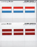 2x3 In Farbe Flaggen-Sticker Luxemburg+Lettand 7€ Kennzeichnung Alben Karte Sammlungen LINDNER 654+653 Luxembourg LATVIA - Cartes De Classement