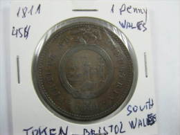 UK GREAT BRITAIN  ONE PENNY TOKEN 1811 BRISTOL SOUTH WALES - Andere & Zonder Classificatie