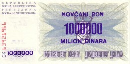 BOSNIE-HERZEGOVINE   1 000 000  Dinara  Emission Du 01-09-1993   Pick 35 A      ***** BILLET  NEUF ***** - Bosnie-Herzegovine