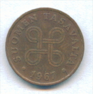 F3122 / - 1 Penni  - 1967  - Finland Finlande Finnland Finlandia - Coins Munzen Monnaies Monete - Finnland