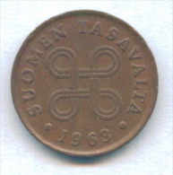 F3123 / - 1 Penni  - 1963  - Finland Finlande Finnland Finlandia - Coins Munzen Monnaies Monete - Finnland