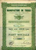 DINANT "Manufacture De Tissus SA" - Part Sociale - Textile