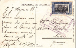 COLOMBIE - 1931 - CARTE POSTALE De BOGOTA Pour PARIS - Colombie
