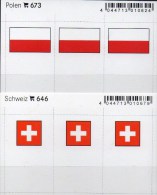 2x3 In Farbe Flaggen-Sticker Polen+Schweiz 7€ Kennzeichnung Alben Karten Sammlungen LINDNER 673+646 Flag Poland HELVETIA - Fichas De Archivo