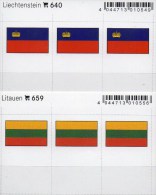 2x3 In Farbe Flaggen-Sticker Liechtenstein+ Litauen 7€ Kennzeichnung Alben Karten Sammlung LINDNER 640+659 FL LITHUANIA - Approval (stock) Cards