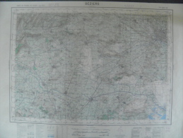 CARTE GEOGRAPHIQUE - BEZIERS - Villages Quatre Angles - Montouliers - Beziers - Névian - Cabanes De Fleury - Topographische Karten