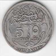 **** EGYPTE - EGYPT - 5 PIASTRES 1917 (1335) - ARGENT - SILVER **** EN ACHAT IMMEDIAT !!! - Egipto