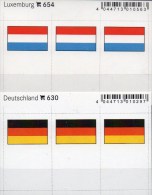 2x3 In Farbe Flaggen-Sticker Luxemburg+BRD 7€ Kennzeichnung Alben Karte Sammlung LINDNER 630+654 Flag Luxembourg Germany - Karteikarten