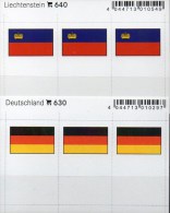 2x3 In Farbe Flaggen-Sticker Liechtenstein+BRD 7€ Kennzeichnung Alben Karten Sammlungen LINDNER 630+640 Flags FL Germany - Fichas De Archivo