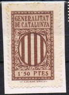 Sello Municipal Generalitat De Cataluña, BARCELONA 1,50 Pts, Guerra Civil º - Viñetas De La Guerra Civil