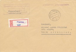 I2500 - Czechoslovakia (1986) 334 01 Prestice (provisory Label On Registered Letters) - Storia Postale