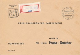 I2509 - Czechoslovakia (1984) 332 05 Chvalenice (provisory Label On Registered Letters) / (306/143) - Cartas & Documentos