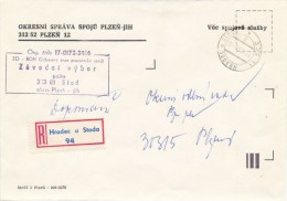I2508 - Czechoslovakia (1987) 332 11 Hradec U Stoda - Brieven En Documenten