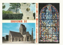 Cp, 50, Sainte-Mère-Eglise, MUlti-Vues, Voyagée 1984 - Sainte Mère Eglise