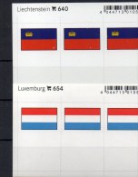 2x3 In Farbe Flaggen-Sticker Luxemburg+FL 7€ Kennzeichnung Alben Karte Sammlung LINDNER 640+654 Liechtenstein Luxembourg - Cartes De Classement