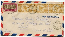 NOUVELLE-CALEDONIE FRANCE LIBRE  LETTRE PAR AVION DEPART NOUMEA 8 MAI 46 Nelle CALEDONIE POUR LA FRANCE - Lettres & Documents