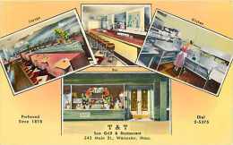 219029-Massachusetts, Worcester, T & T Sea Grill & Restaurant, Multi-View, Exterior & Interior Scenes - Worcester