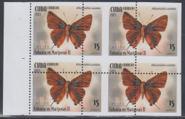 2013.139 CUBA 2013 MNH PERFORATION ERROR. MARIPOSAS , BUTTERFLIES .BLOQUE 4 . - Geschnittene, Druckproben Und Abarten