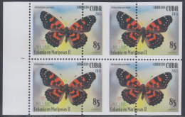 2013.141 CUBA 2013 MNH PERFORATION ERROR. MARIPOSAS , BUTTERFLIES .BLOQUE 4 . - Imperforates, Proofs & Errors