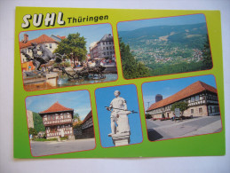 Germany: SUHL Thüringen - Dianabrunnen, Panorama, Historisches Fachwerkhaus, Waffenschmied, Waffenmuseum - Unused - Suhl