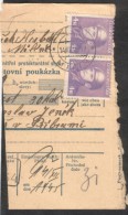 C00704 - Czechoslovakia (1945) Milin / Pribram (2x Nationalized Postmark!), Tariff: 8,00 CSK - Storia Postale