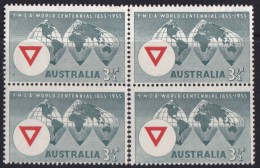 Australia 1955 YMCA Centennial Block Of 4 MNH - Some Perf Separation - Mint Stamps