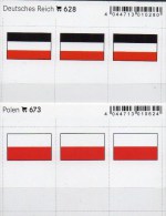 2x3 In Farbe Flaggen-Sticker Polen+3.Reich 7€ Kennzeichnung Von Alben Karten Sammlung LINDNER 628+673 Polska Old Germany - Other & Unclassified