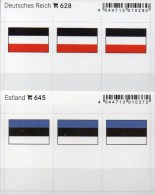 2x3 In Farbe Flaggen-Sticker Estland+3.Reich 7€ Kennzeichnung Alben Karten Sammlungen LINDNER 628+645 Flag Eesti Germany - Cartoncini A Listelli