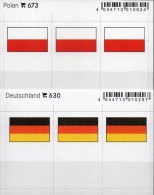 2x3 In Farbe Flaggen-Sticker Polen+BRD 7€ Kennzeichnung Von Alben Karten Sammlungen LINDNER 630+673 Flags Polska Germany - Fichas De Archivo