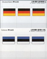 2x3 In Farbe Flaggen-Sticker Estland+BRD 7€ Kennzeichnung Von Alben Karten Sammlungen LINDNER 630+645 Flag Eesti Germany - Fichas De Archivo