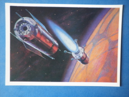 Illustration By A. Sokolov And Cosmonaut A. Leonov - There Is Mars Ahead - Spaceship - Russia USSR - 1973 - Unused - Raumfahrt