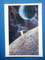 Illustration By A. Sokolov - Luna-16 Near The Moon - Planet Earth - Spaceship - Space - Russia USSR - 1973 - Unused - Espacio