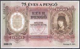 Hungary 2001. Coins - Pengo 75. Anniv. Commemorative Sheet Special Catalogue Number: 2001/06. - Hojas Conmemorativas