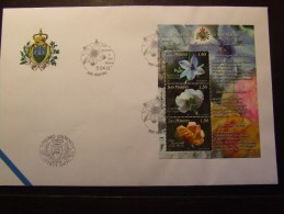 SAN MARINO 2011 FIORI BF USATO FDC - Used Stamps