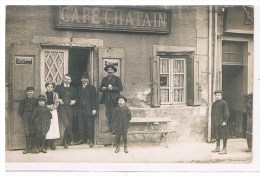 42 - LOIRE - SUPERBE CARTE PHOTO -  CAFE CHATAIN -. - Cafés