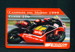 ITALY - Urmet Phonecard  Motor Cycle Racing  Issue/Tirage 65,000  Used As Scan - Openbare Reclame