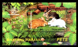 INDONESIA 1999** - Pets Rabbits / Conigli - 1 Miniblock MNH Come Da Scansione - Lapins